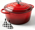 6 Quart Enameled Cast Iron Dutch Oven with Lid, Heavy Duty Cast Iron Pot for Braising, Stews, Roasting, Soup, Casseroles & Bread Baking, Nonstick Enamel Interior, Oven Safe to 500°F by COOKWINCastIron