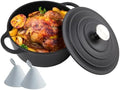 Dutch Oven Enameled Cast Iron with Lid - Big Dual Handles - Oven Safe up to 500°F - Classic Round Pot for Versatile Cooking (Matte Black(No Enameled, 4 QT) by Alathote