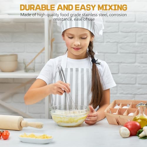 NileHome Stainless Steel Whisk Set 8" + 10" Semi-Automatic Rotary - Image 6