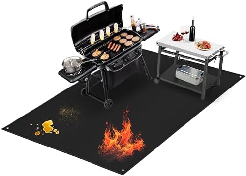 Large Under Grill Mats for Outdoor Grill Deck Protector, 80 x 48 x 0.02in by Amerbro