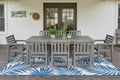 Perli™ 9-Piece Outdoor Dining Set, All-Weather HDPE Patio Furniture with 8 Ergonomic Chairs & Large Table, Built-in Umbrella Hole, UV-Resistant Set for Backyard, Deck, Poolside, Grey by PatioKingdom