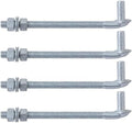 VIVIDA J Bolt Gate Hinge, 5/8" X 10" Gate Bolt Post Hinge, 4-Pack by VIVIDA