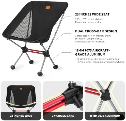 Naturehike YL08 Ultralight Camping Chair — Only 2.12 LBS, Anti-Sinking Feet - Image 4