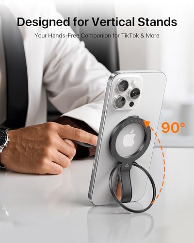 andobil 2026 Premium Leather Magnetic Phone Grip Holder for MagSafe, Stable - Image 2
