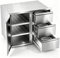 28" x 19.7" x 22" Outdoor Kitchen Cabinets, 304 Stainless Steel Cabinets by Unknown