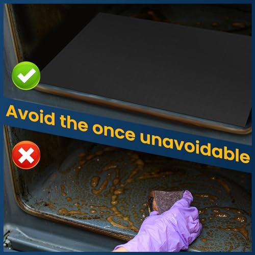 4Pack Oven Liners for Bottom of Electric Gas Oven, Thick Heavy Duty Nonstick Teflon Oven Mat, Heat Resistant Grill Baking Mats Outdoor BPA and PFOA Free Oven Floor Protector Liner - Image 4