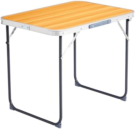 Aluminum Folding Camping Table, folding table (Wood grain, 2.3FT) - Image 6