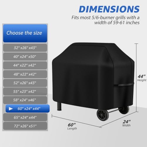Perfect Grill Cover for Outdoor Grills Waterproof Rip-Proof Weather Resistant for Reliable Protection Griddle Cover Easy to Clean Adjustable Hem Drawstring Fade Resistant (Brown, 60) - Image 2