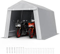 VEVOR Outdoor Storage Shed, 8 x 14 ft Portable Storage Tent with Roll-up Door & Vents, Waterproof Canopy Shed Shelter, Heavy Duty Frame, Patio Garage Carport for Motorcycle, Lawn Mower, Bike, Grey by VEVOR