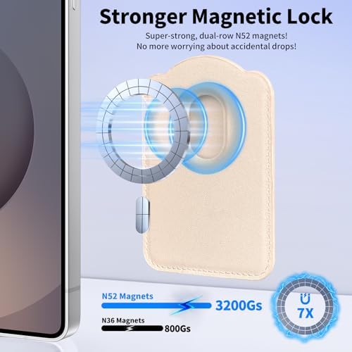 Magnetic Wallet for Samsung Galaxy S26 S25 S24 Series, Fold 8 Ultra with Magsafe Case, for iPhone 18-12 Series, RFID Blocking Leather Magnetic Card Holder | Holds 3 Cards | Desert Gold - Image 2