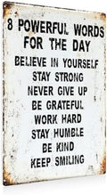 BEASTZHENG Inspirational Wall Art Metal Tin Sign Inspiring Positive Quotes Room Decor for Living Room Bedroom Classroom Gym, Motivational Wall Decor for Teen 8 x 12 Inches by BEASTZHENG