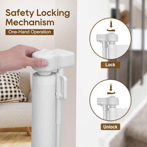 Miumoon 120 inch Reinforced Retractable Baby Gates 34 inch Tall - Image 5