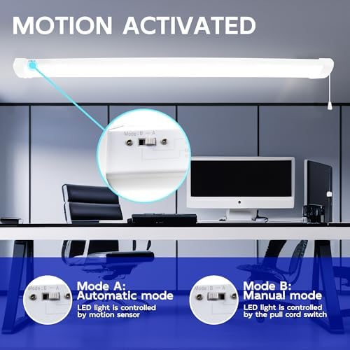 hykolity Pir Sensor 4FT 120W LED Shop Light,12000lm(370w Equivalent), 5000K - Image 3