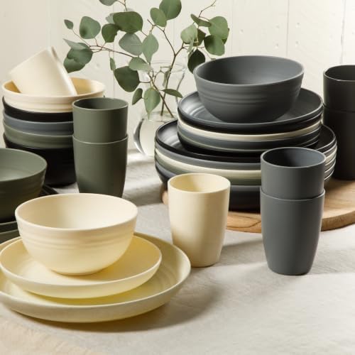 Gibson Home Plates and Bowls Set, 32 Piece Wheat Straw Dinnerware for 8 - Image 2