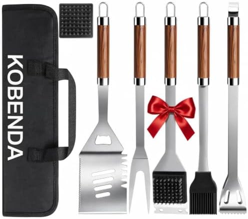 7PCS Grill Set, Grill Tools for Outdoor Grill Utensils Set BBQ Accessories by KOBENDA