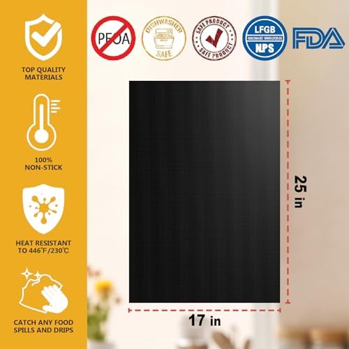 Oven Mat Liners for Bottom of Oven, 17"x25", 2PACK - Image 2