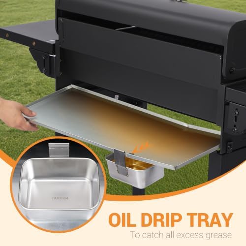 4-Burner Propane Gas Grill with Folding Side Tables - Image 5
