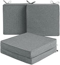 Outdoor Chair Cushions, Set of 4, 22 x 22 Inch, Dark Grey by Unknown