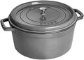 Staub Cast Iron 13.25-qt Round Cocotte - Graphite Grey, Made in France by Unknown