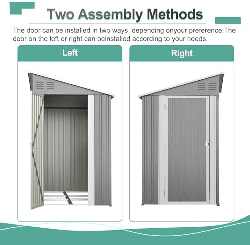 YOPTO 4x10 FT Outdoor Shed with Floor Frame & 2 Windows,Gray - Image 7