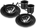 Nuogo 12 Pcs Enamel Camping Tableware Set Dinnerware Kit by Nuogo
