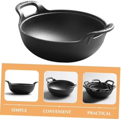Milisten Cast Iron Skillet Pot Outdoor Cooking Essential for Camping and Picnics Ergonomic Design Smooth for Easy Cleaning Versatile for Family Meals - Image 6