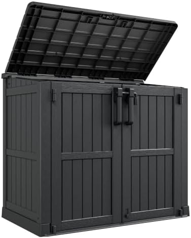 LHBcraft Outdoor Storage Cabinet 36 Cu Ft, Portable Horizontal Storage Shed with Lockable Doors, Easy to Assemble, Waterproof Outdoor Storage Box for Backyards by LHBcraft-US