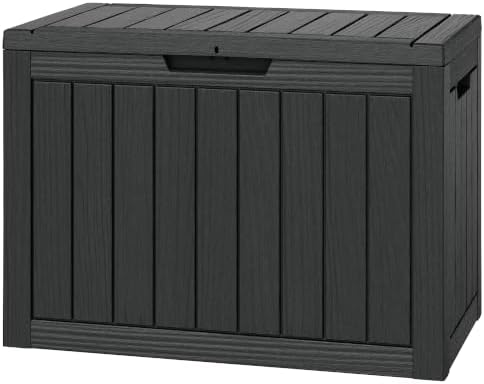 Outdoor Storage Waterproof Deck Box for Patio (52 Gallon, Black) by Unknown