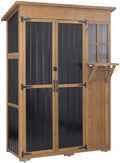 Ketive Outdoor Storage Cabinet, Large Wood & Metal Garden Shed with Foldable Table, Weather-Resistant Asphalt Roof, Lockable Doors & Adjustable Feet for Patio, Backyard, or Garage (47"L x 20"W x 70"H) by Ketive