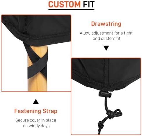 Arcedo Patio Chaise Lounge Cover Waterproof 4 Pack, 80" x 30" x 26" H,Black - Image 6