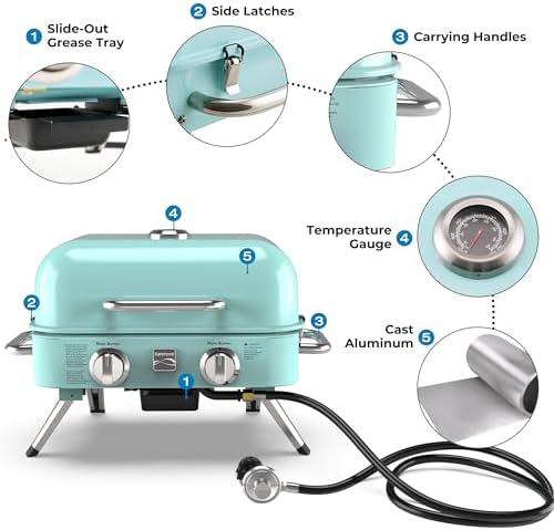 Kenmore 2-Burner Portable Tabletop Retro Gas Grill - Image 5