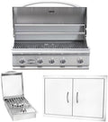 Bullet by Bull Stainless Steel Outdoor Kitchen Set - Built-In Liquid Propane Grill, Perfect for Entertaining -BBQ Kitchen Isl& Bundle - Includes 5 Burner Grill, Double Access Door & Side Burner by Unknown