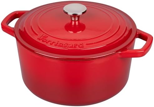 VORRINGARD Enameled Cast Iron Dutch Oven Pot with Lid, for Bread Baking, Round Bread Oven- include Sourdough Bread Baking Supplies Set, 4.5QT, Red - Image 7