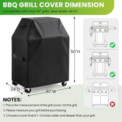 Grill Cover for Outdoor Grill, 40 inch Grill Covers Heavy Duty Waterproof - Image 2