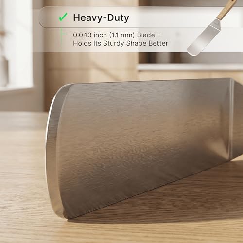 Anmarko Stainless Steel Spatula with Wooden Handle, Food Spatula with S-Hook - Image 3
