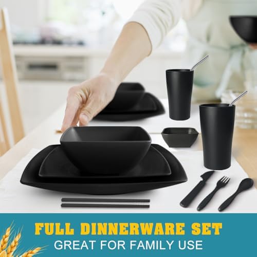 Teivio 88-piece Flatware Plates and Bowls Sets for 8,Kitchen Dinnerware Set - Image 6