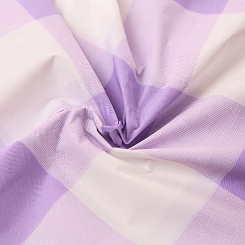 C CRYSTAL LEMON Purple Gingham Disposable Plastic Tablecloths, 4 Pack - Image 6