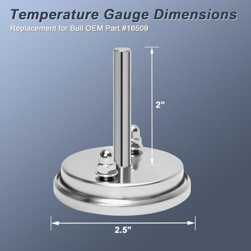 16509 BBQ Grill Thermometer Gauge for Bull Grills, 2.56" Diameter - Image 2