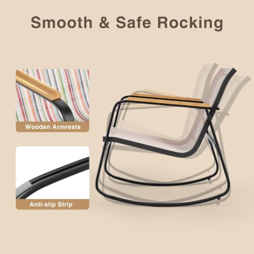 Ahomly 3 Pieces Patio Furniture Set, Outdoor Furniture Set, Stripe - Image 2