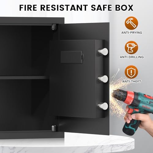 2.5 Cuft Safe Box, Home Safe with Fireproof Waterproof Bag16.54''H - Image 5