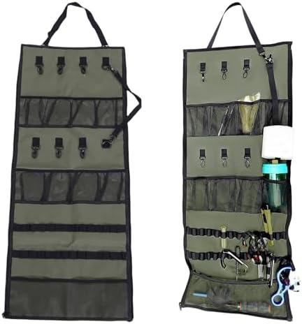 Camping Hanging Organizer, 600D Oxford Cloth Waterproofing Tear Proof Storage Bag with 8 Hooks 8 Mesh Pockets 28 Loops, for Camping Picnic BBQ Kitchen Bathroom by Unknown