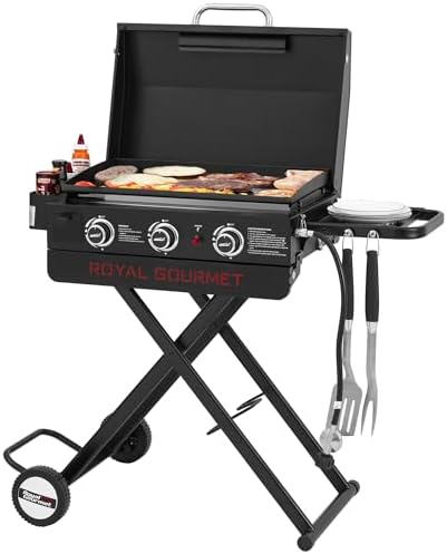 Royal Gourmet PD3001 3-Burner Propane Gas Griddle with Collapsible Stand by RoyalGourmetCorp