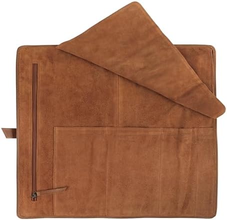 Leather Knife Roll Bag for Chefs – 17.5” x 17.5” Professional Chef Knife Storage Organizer, Portable Culinary Knife Case, Travel Knife Roll for Kitchen, BBQ & Catering (Serena) - Image 3