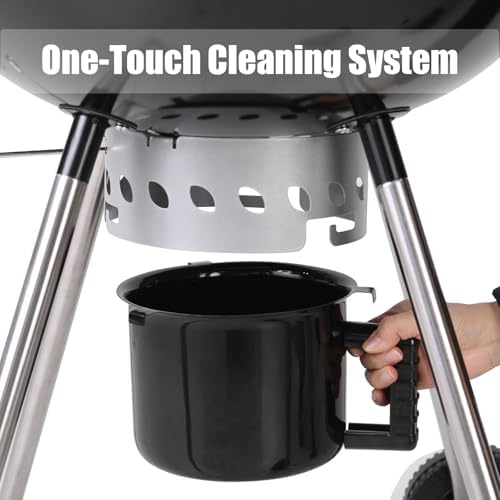 18 inch Kettle Charcoal BBQ Grill with Wheels for Outdoor Cooking - Image 4