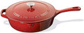 Cuisinart Chef's Classic Enameled Cast Iron Dutch Oven with Lid, Porcelain Enameled Interior, Oven Safe, Induction Compatible, 12-Inch, Chicken Fryer, Red Gradient by Cuisinart