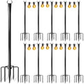 10 Pack String Light Poles for Outside, Upgraded Heavy-Duty Metal Poles for Outdoor String Lights with Fork, Adjustable Lighting Hanging Accessories for Patio Decor Pergola Backyard Garden Decorations by Nexillumi