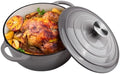 6 Quart Dutch Oven Enameled Cast Iron with Lid - Big Dual Handles - Oven Safe up to 500°F - Classic Round Pot for Versatile Cooking (Light Gray, 6 QT) by Alathote