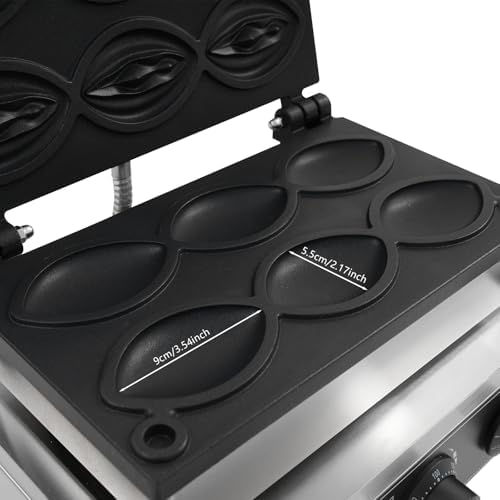 Commercial Waffle Maker, 1550W Electric Abalone Shape Waffle Machine, Stainless Steel Waffle Iron Baker with Non-Stick Coating, 122-572℉ Temperature Adjustable, for Restaurant, Snack Bar - Image 5