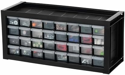 IRIS USA 32-Drawer Tool Organizer, Nuts & Bolts, Small Parts, Black by IRISUSA