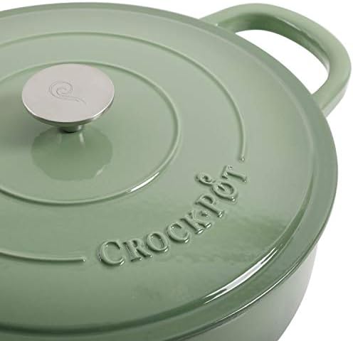 Crock Pot Artisan Enameled Cast Iron Braiser W/Lid, 5-Quart, Pistachio - Image 3